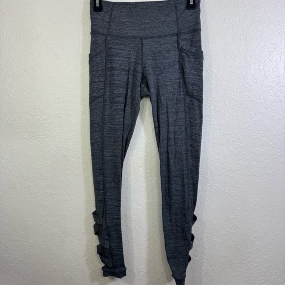Athleta leggings chaturanga mid rise small full length Gray Hem Leggings